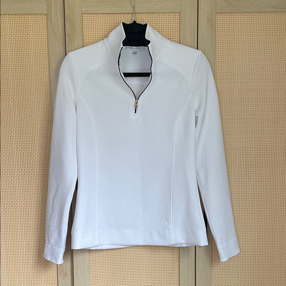 Fairway & Greene White Quarter-Zip Pullover